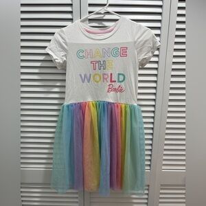 Barbie "Change the World" Rainbow Tulle Dress - Girls Size Large (10/12)